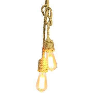 Portia: 2-lichts zwarte touw hanglamp 