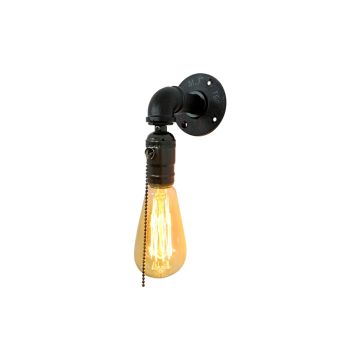 Isaac: zwarte wandlamp zonder kap