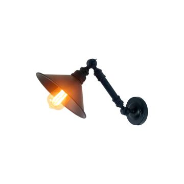 Luca: wandlamp zwart met kap