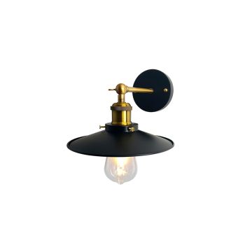 Luna: wandlamp goud met zwarte kap