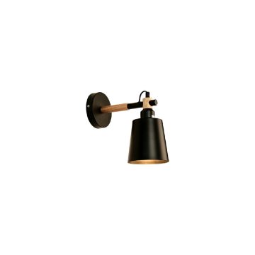 Auriga: wandlamp met kleine zwarte kap