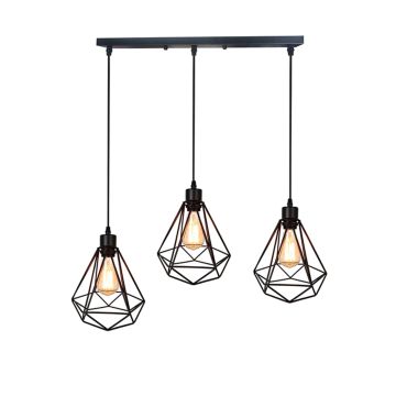 Aten: 3-lichts hanglamp zwart