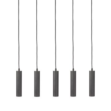 Ferroli: hanglamp zwart metaal (5-lichts)