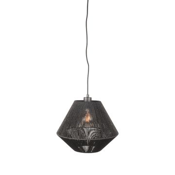 Ibiza: hanglamp zwart jute (1-lichts)