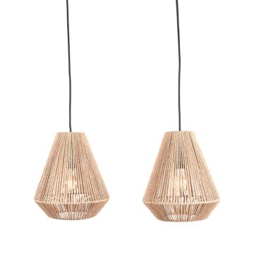  Ibiza: hanglamp naturel jute (2-Lichts)