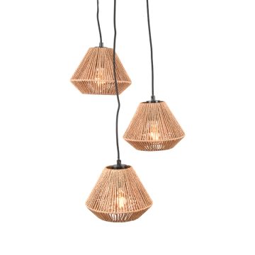 Ibiza: vloerlamp naturel jute (3-lichts)