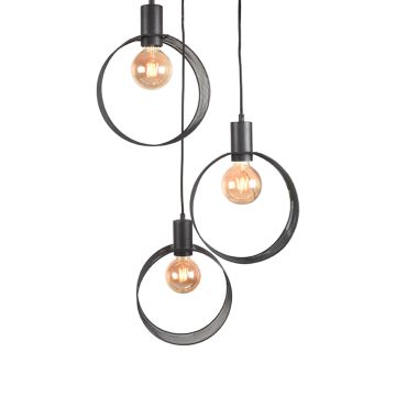 Ronda hanglamp zwart metaal (3-Lichts)