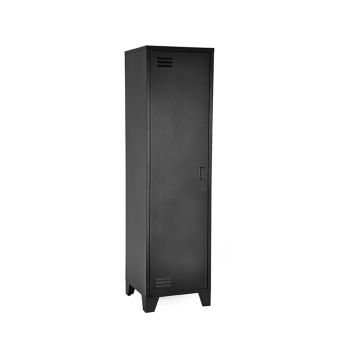 Armoire: bergkast zwart metaal (1-deurs)