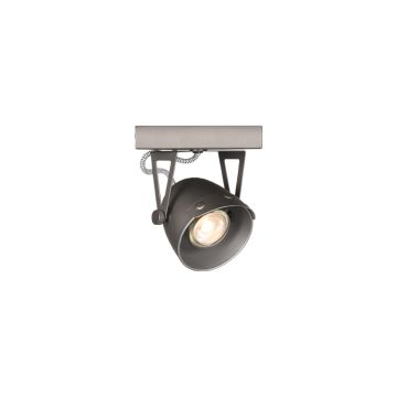 Cap: spot led burned steel metaal (1-Lichts)