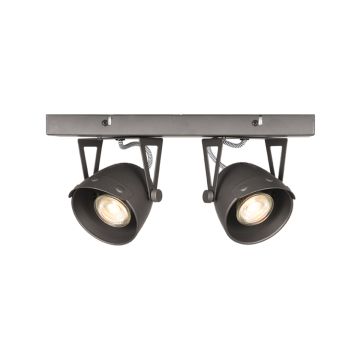 Cap: spot led burned steel metaal (2-Lichts)