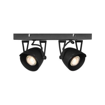 Cap: spot led zwart metaal (2 Lichts)
