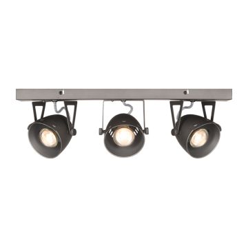Cap: spot led burned steel metaal (3-Lichts)