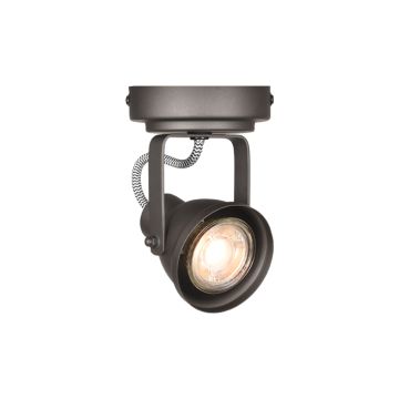 Max: spot led burned steel metaal (1-Lichts)