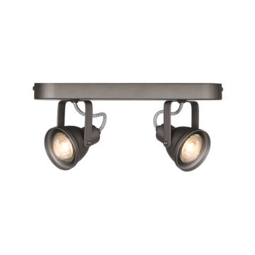 Max: spot led burned steel metaal (2 Lichts)