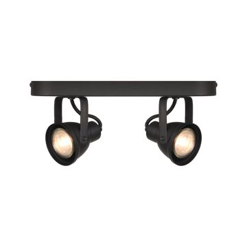Max: spot led zwart metaal (2 Lichts)
