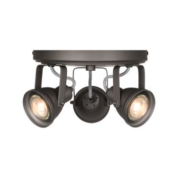 Max: spot led burned steel metaal (3 Lichts)