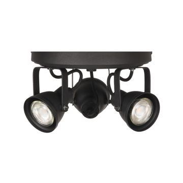 Max: spot led zwart metaal (3 Lichts)