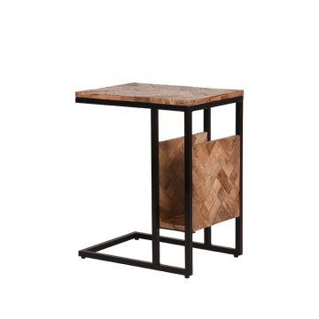 Shift: laptop/ bijzettafel visgraat mangohout
