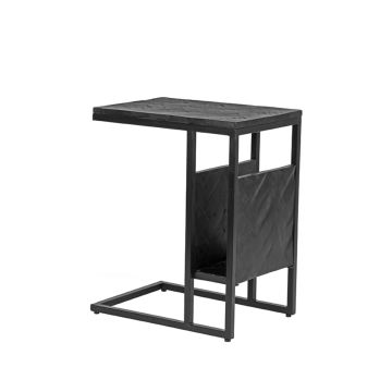Shift: laptop/ bijzettafel zwart visgraat mangohout