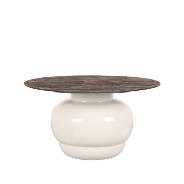 Dim: handgemaakte salontafel crème mangohout (74 cm)