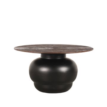 Dim: handgemaakte salontafel zwart mangohout (74 cm)
