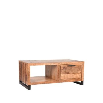 Glasgow: salontafel rough mangohout (110 cm)