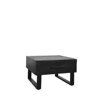 Santos: salontafel zwart mangohout (70 cm)