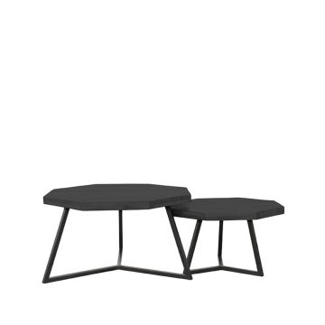 Figure: salontafel set zwart mangohout (70 cm)