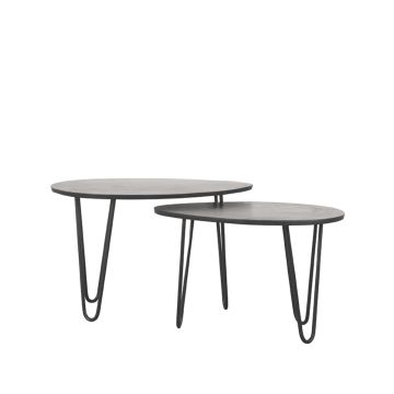 Frisk: salontafel set zwart mangohout (68 cm)