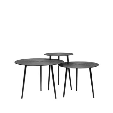 Nobby: salontafel set zwart metaal 