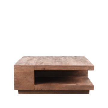 Square: salontafel espresso mangohout 80 cm