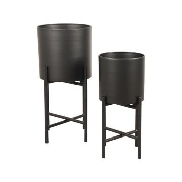 Piante: plantenstandaards set zwart metaal