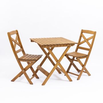 Solhavn: houten set tuintafel en tuinstoelen