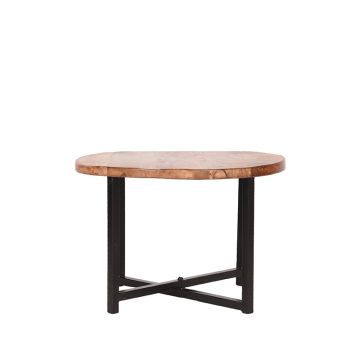 Dex: bijzettafel rough nangohout 60 cm
