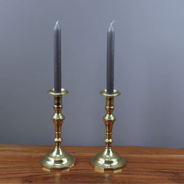 Set Aurelia: twee vintage gouden kandelaars