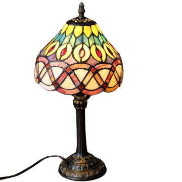 Tiffany-stijl tafellamp: glas-in-lood Kap met klassiek design