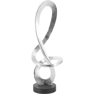 Infinity shine: decoratie ornament metaal krul plat zilver