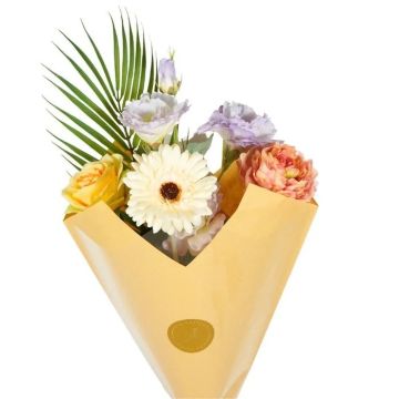Zijden boeket ‘Pastel’ luxe zomerse bloemenmix
