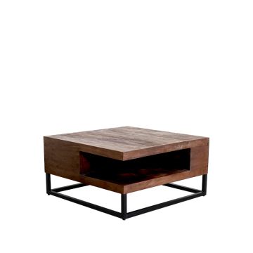 Cube: salontafel nature smooth mangohout 80 cm