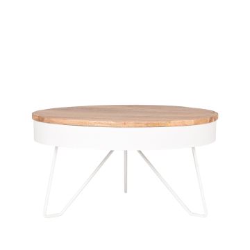 Saran: salontafel wit mangohout (80 cm)