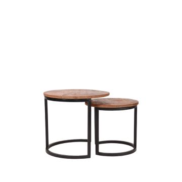 Duo: salontafel rough mangohout (50 cm)