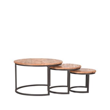 Tiga: salontafel set rough mangohout