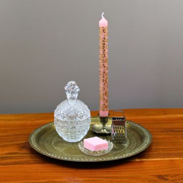 Tafel decoratie set Ananas: vintage set in goud, zilver en roze.