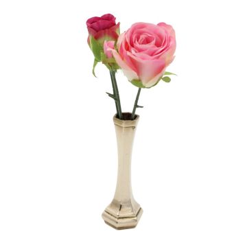 Elegant vintage smal vaasje in goudkleurig messing