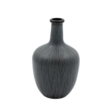 Handgeschilderde vaas in grijs met craquelé patroon