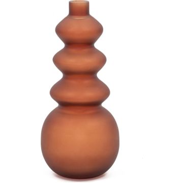 Terra flow: design vaas in roestkleurig glas