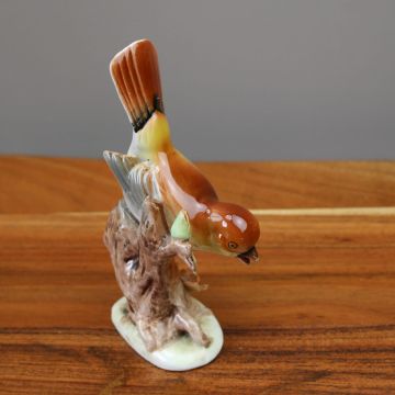 Bird: vintage porseleinen vogelbeeldje van Norleans Japan