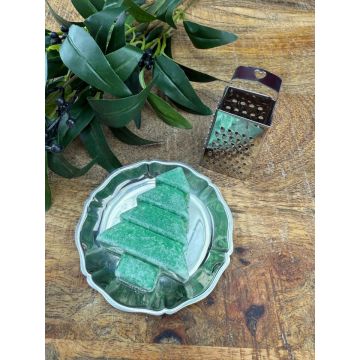 Dennengeur &ndash; vintage geurblokjes / amberblokjes set met zilverkleurig schaaltje, rasp &ndash; luxe cadeauset