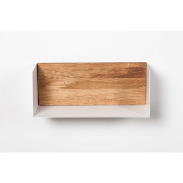Oakfield Timon: wandplank massief eikenhout 50 cm wit