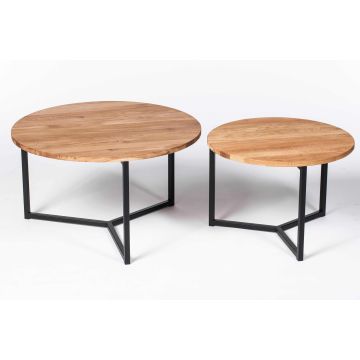 Oakfield Deux: salontafel set massief eikenhout